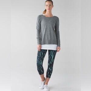Lululemon size 4 leggings Wunder Under Crop Ill Green Black Activewear Workout